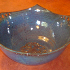 serving bowl with unity knot sky blue
