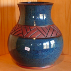 vase indigo blue :brown band